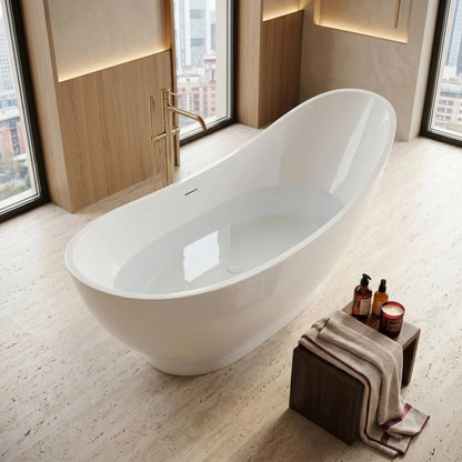 Freistehende Badewanne Rea Sorento 180 Weiße Stöpselabdeckung 9