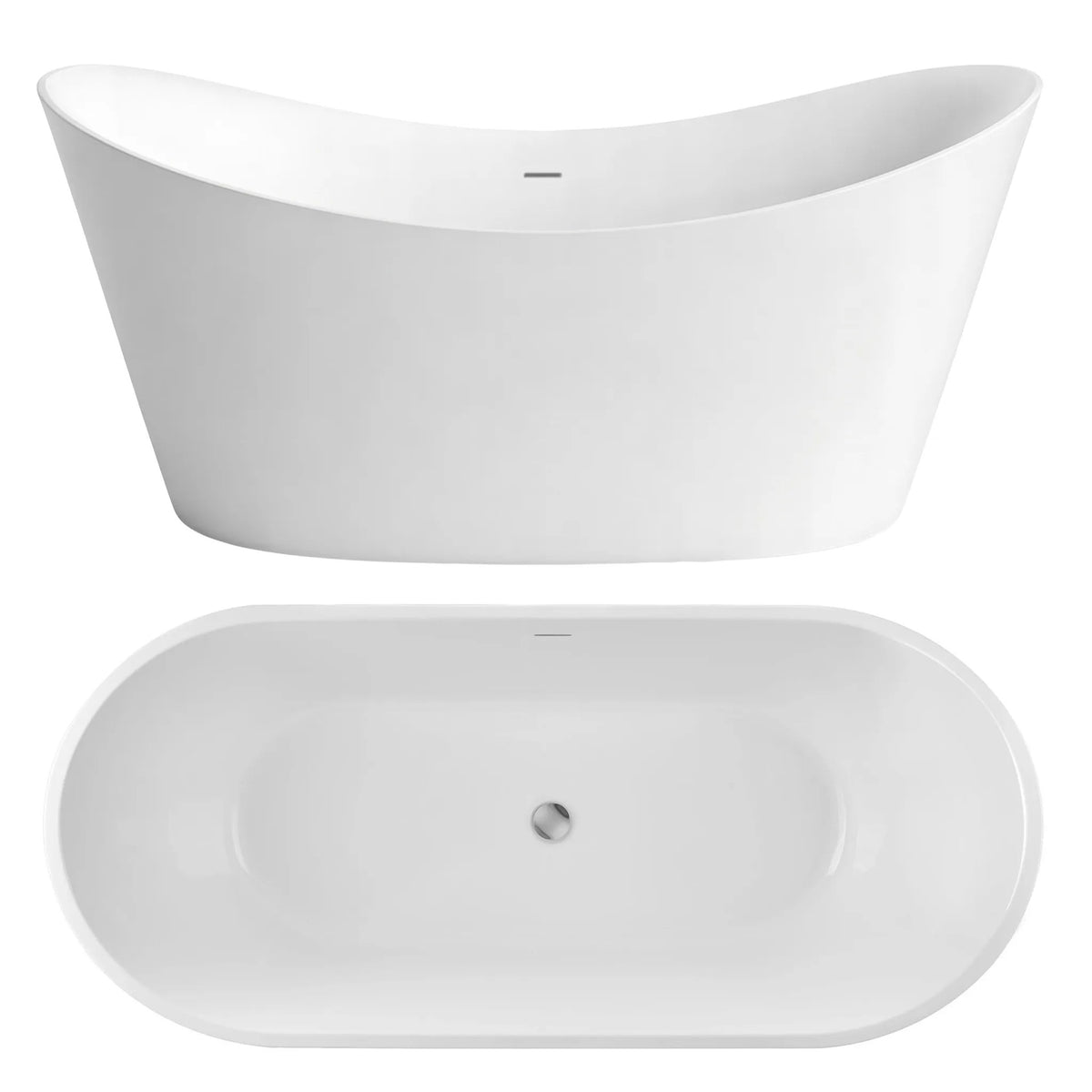 Freistehende Badewanne Rea Ferrano 170 Schwarze Stöpselabdeckung 9