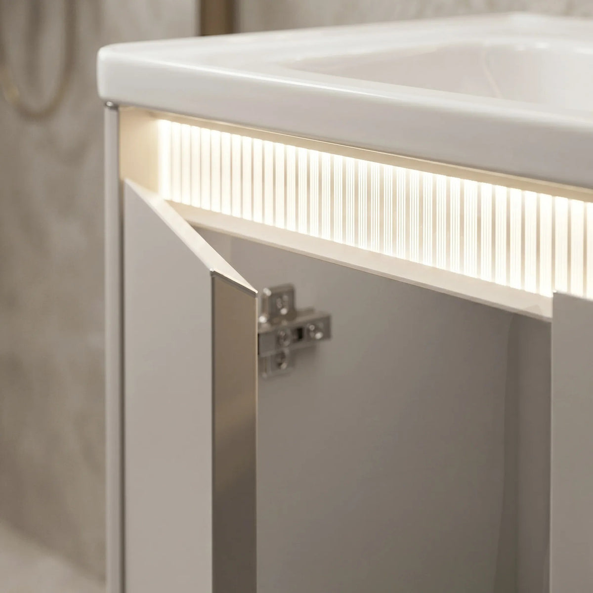 Badezimmermöbel-Set Mit Waschbecken DE07-60 Beige 60CM 9