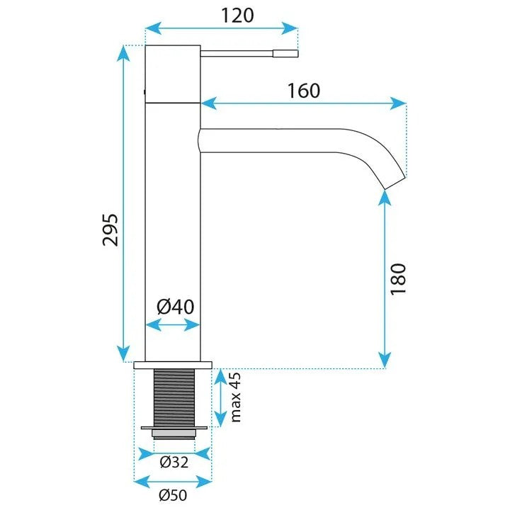 Waschbeckenarmatur Rea Venti Chrome High 9