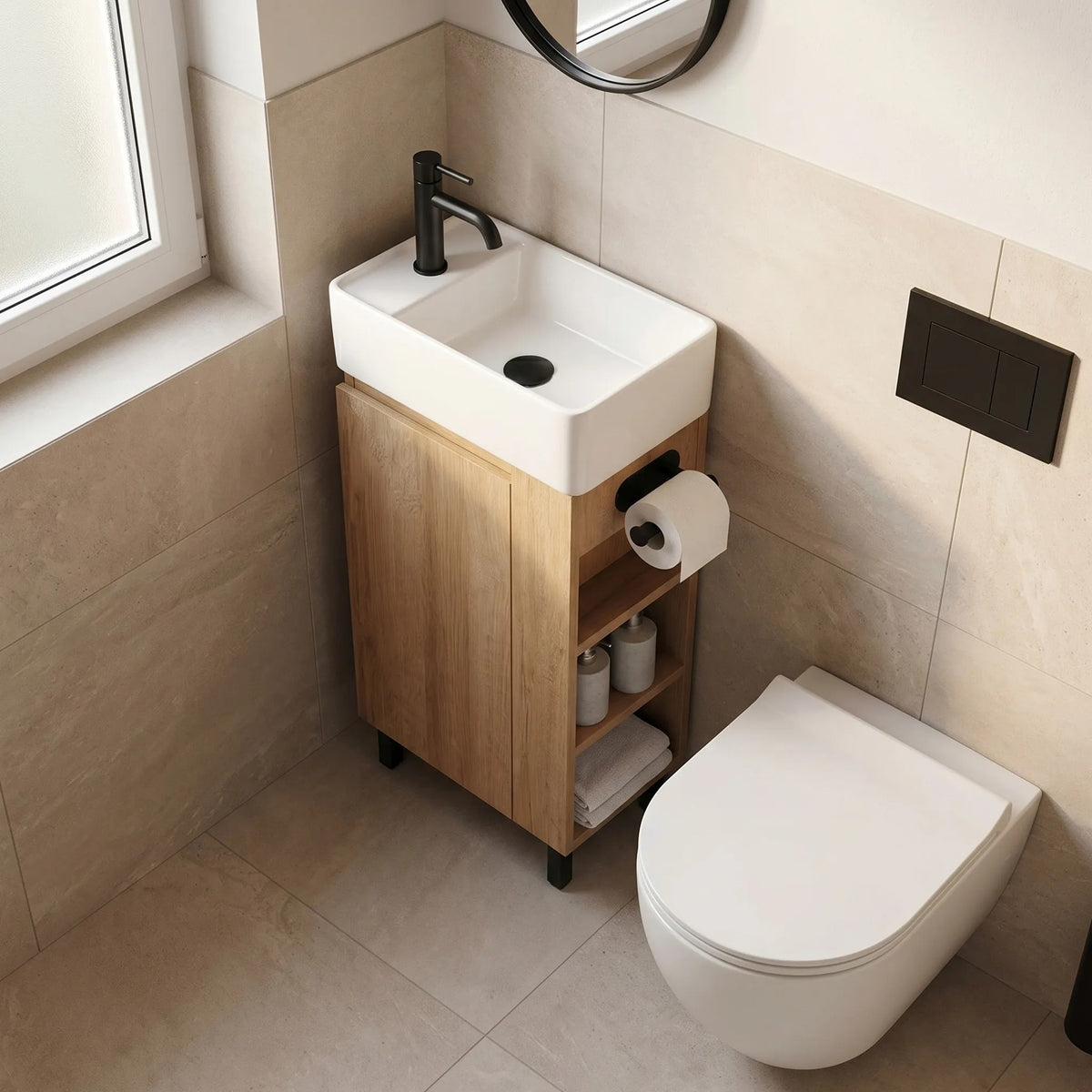 Badezimmerschrank Mit Waschbecken REA Astra 43cm 9