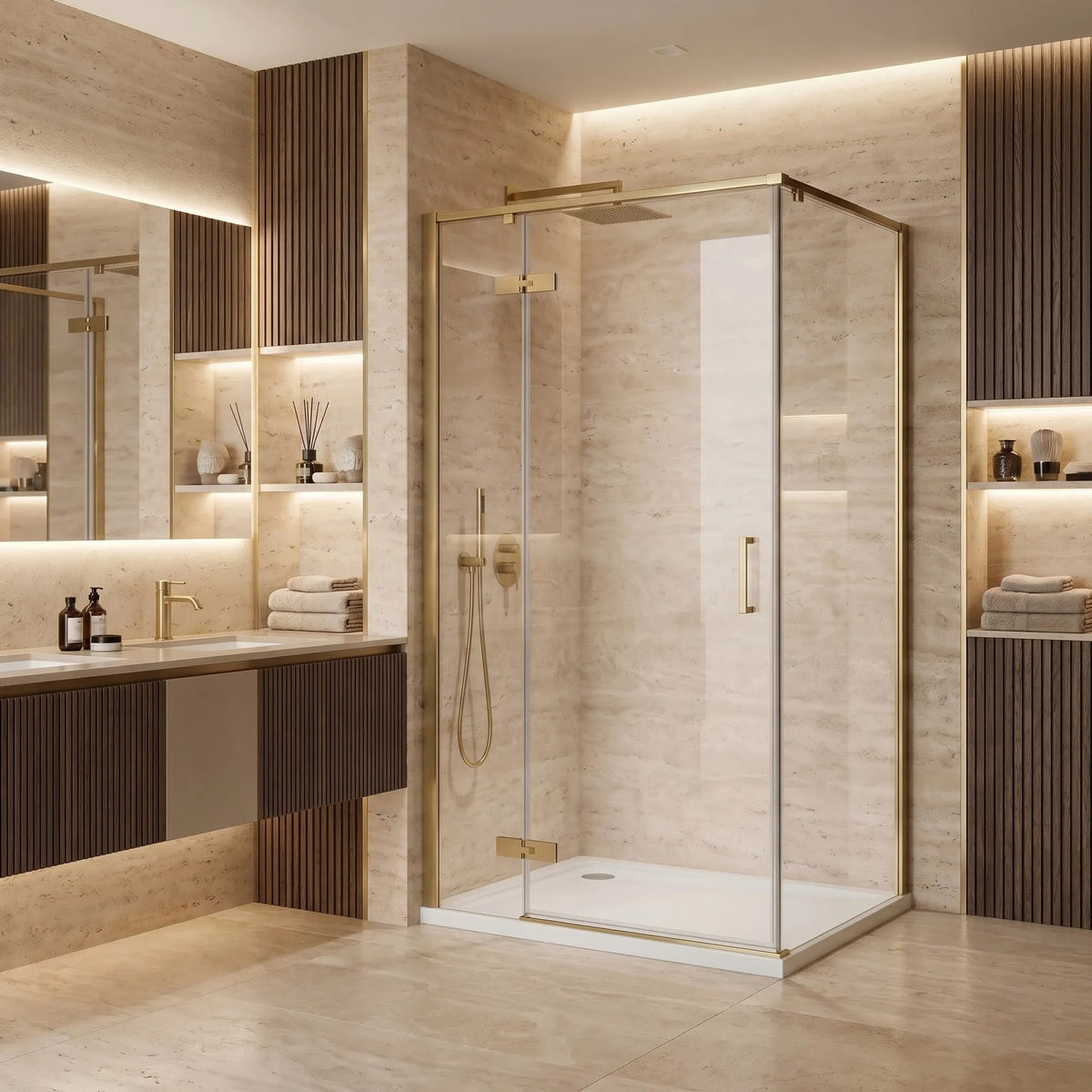 Duschkabine Rea Bruno 120x90 Brush Gold 9