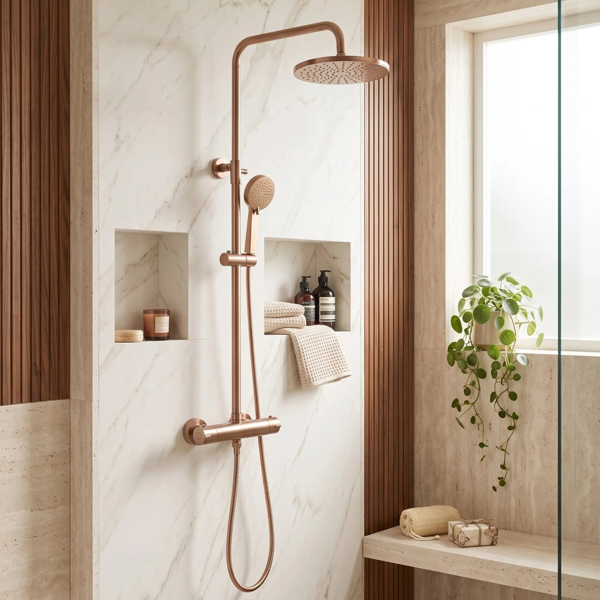 Duschgarnitur Mit Thermostat Rea Parot Light Brush Copper 9