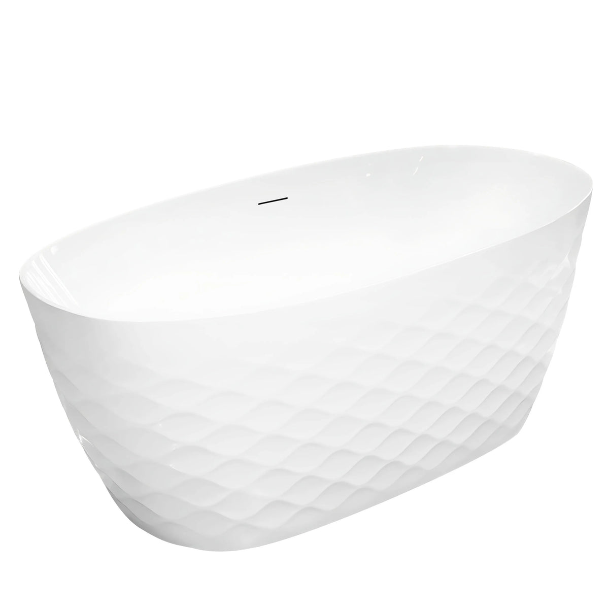 Freistehende Acrylbadewanne GAJA 170 Schwarze Stöpselabdeckung 9