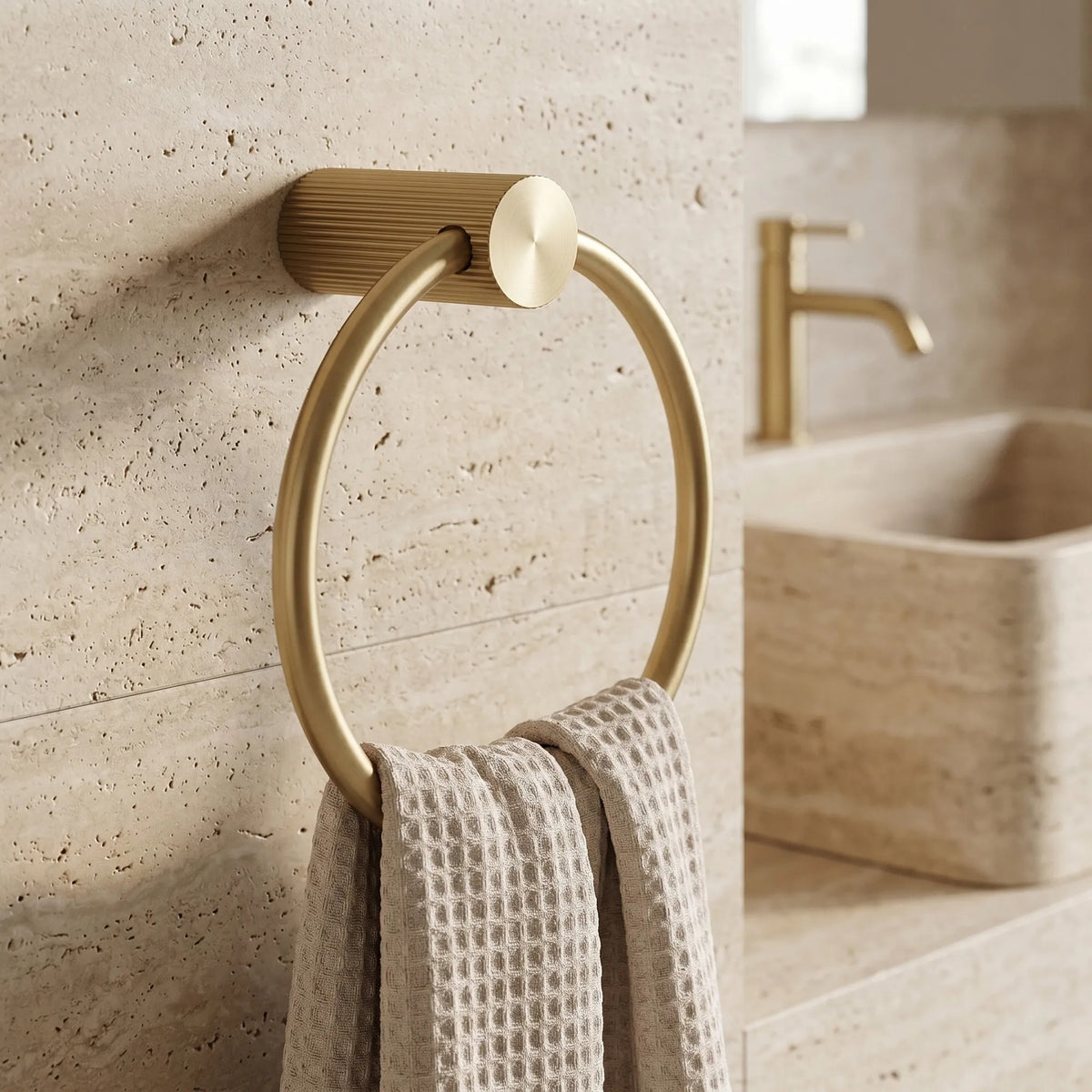 Badezimmerhaken Ring 64106 SOLO Brush Gold 9