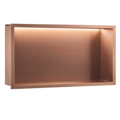 WANDEINBAU-BADEZIMMERREGAL LED 30x60 Brush Copper 9