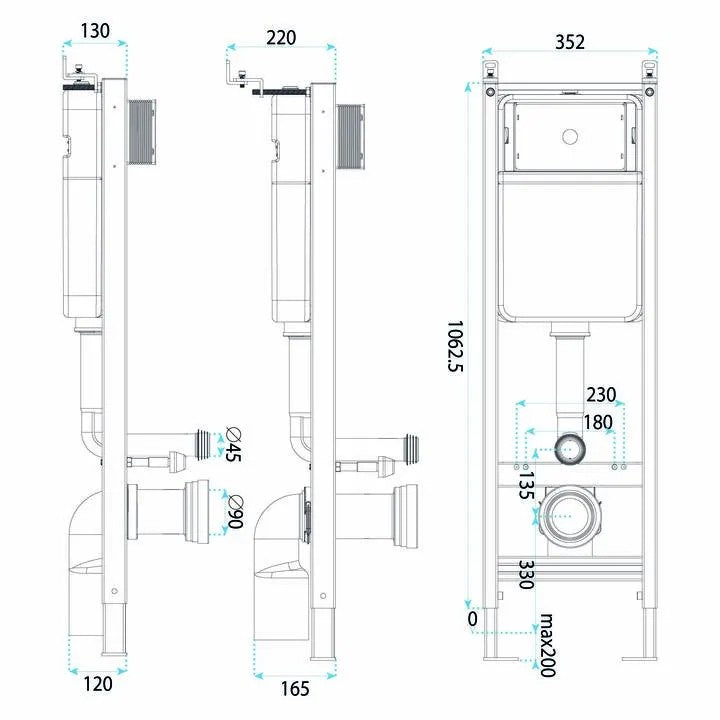 Vorwandelement Für WC Slim 024N 9