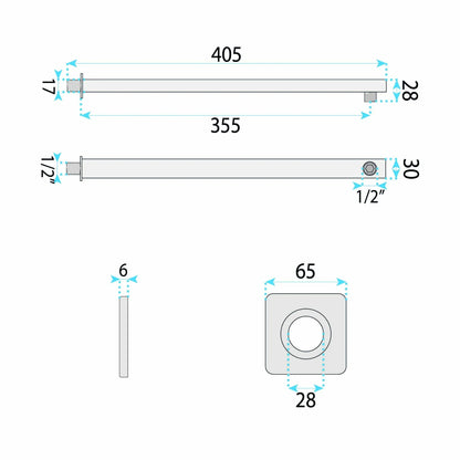 Quadratischer Duscharm REA JS-9022 40cm Chrome 9