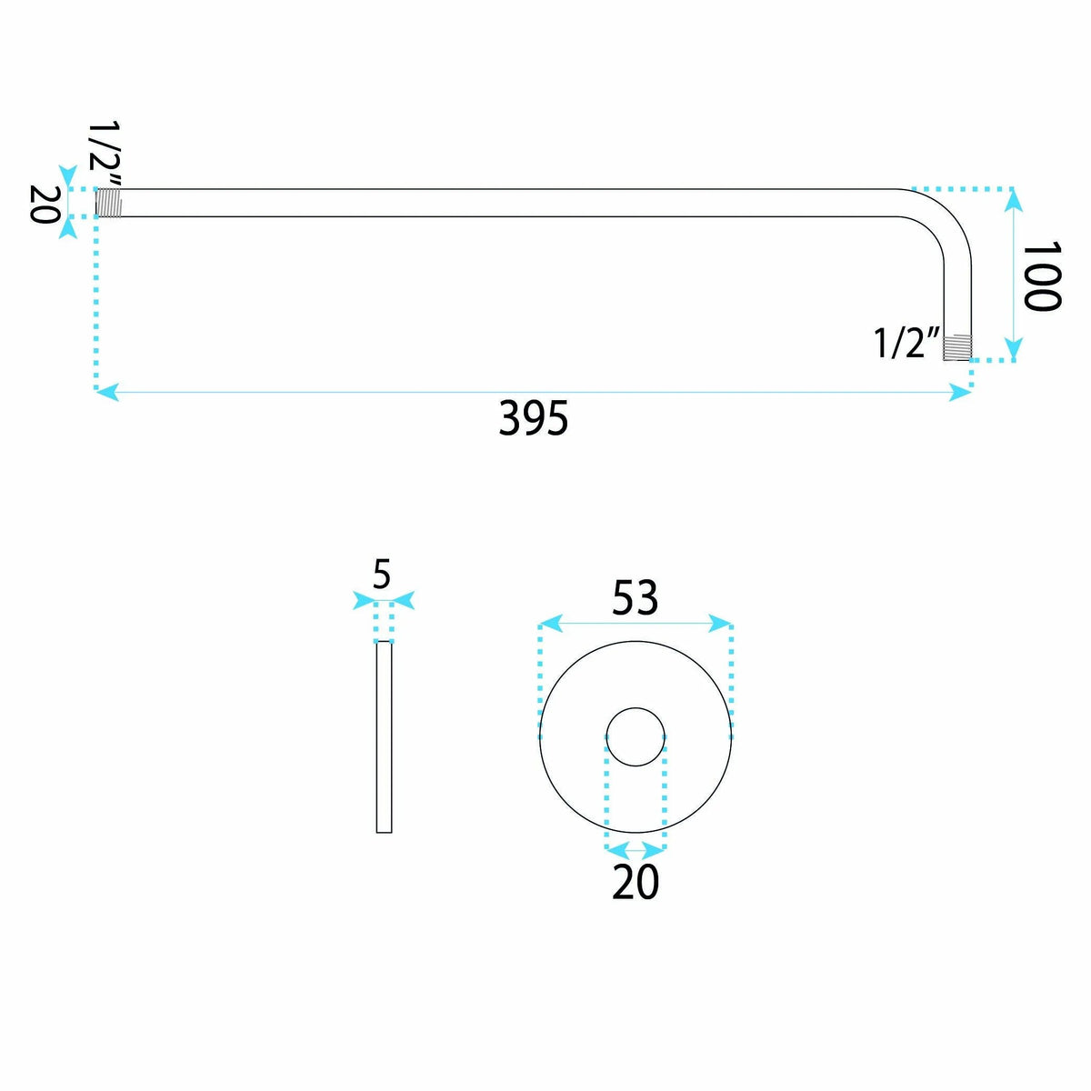 Runder Duscharm REA JS-9021 40cm Chrome 9