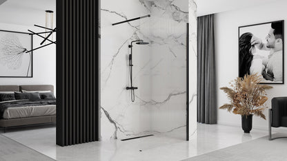 Duschwand Rea Aero Intimo Black Mat 120  3