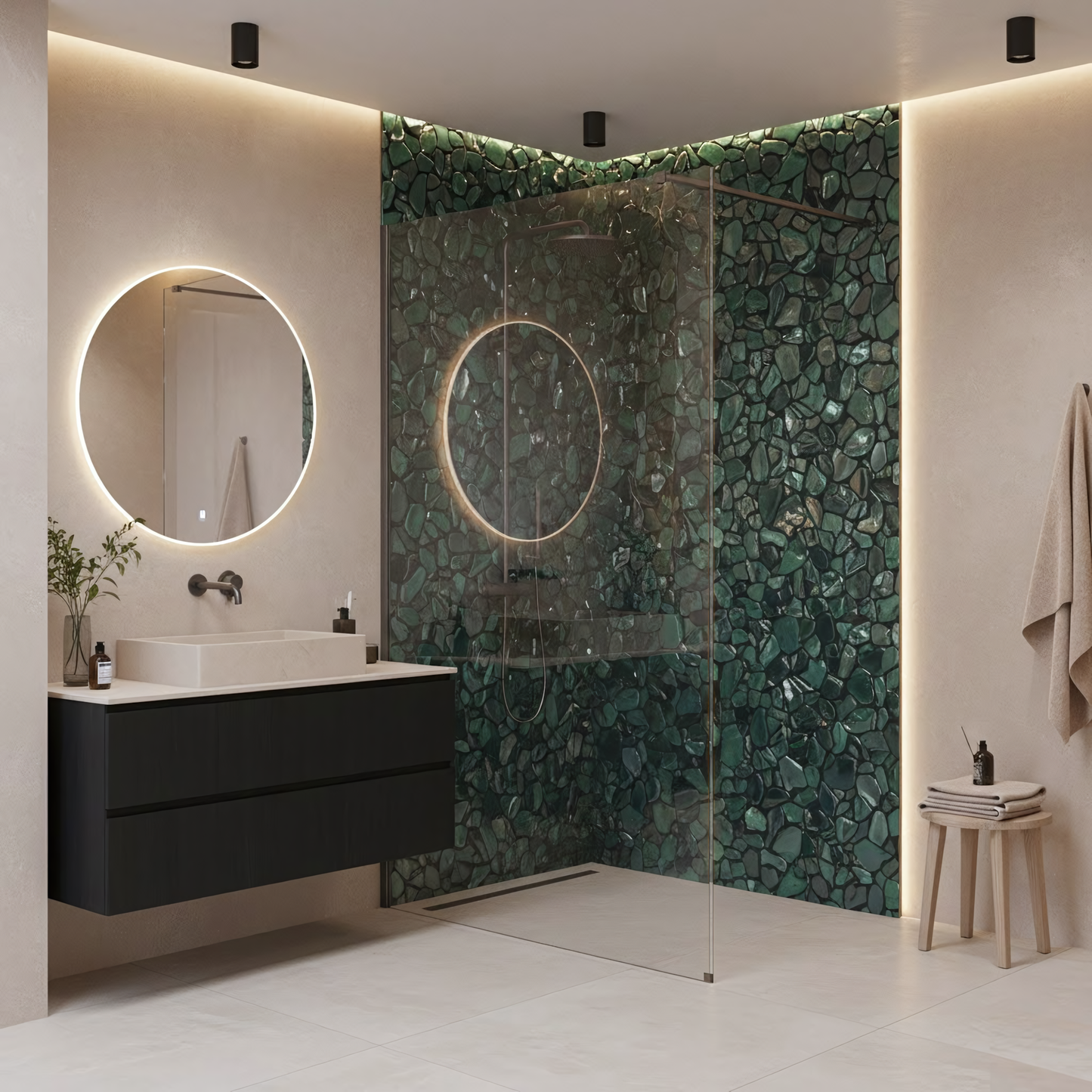 Duschwand Rea Flexi Transparent / Titan 140  4