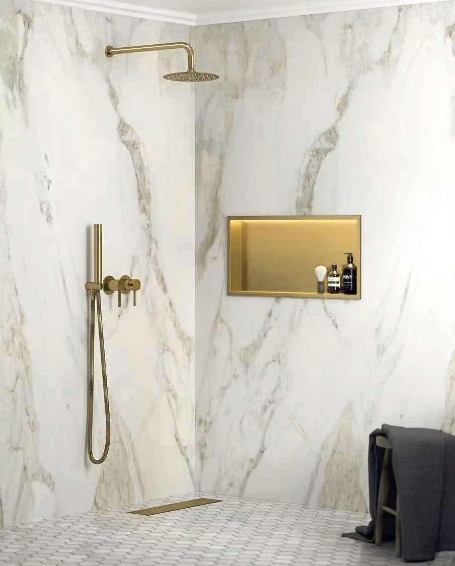 Wandeinbau-badezimmerregal Led 30x45 Brush Gold  5