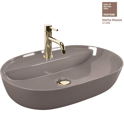 Aufsatzwaschbecken REA Aura 61 Beige Shiny  1