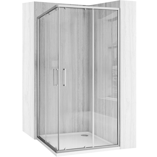 Duschkabine Rea City  90x90 Nickel Brush ohne Duschwanne 1