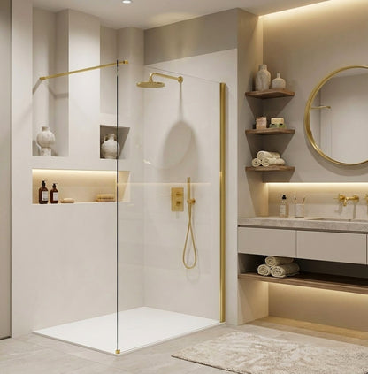 Duschwand Rea Flexi Transparent / Gold 130  6