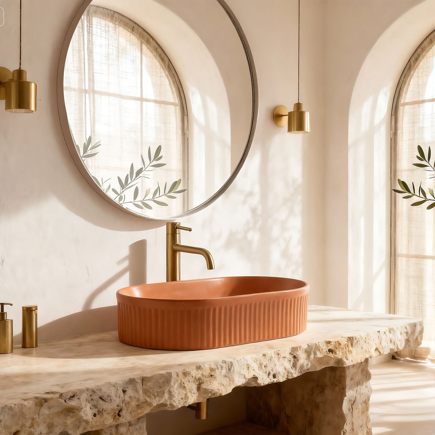 Aufsatzwaschbecken Rea Vanda Cinnamon Matt  1