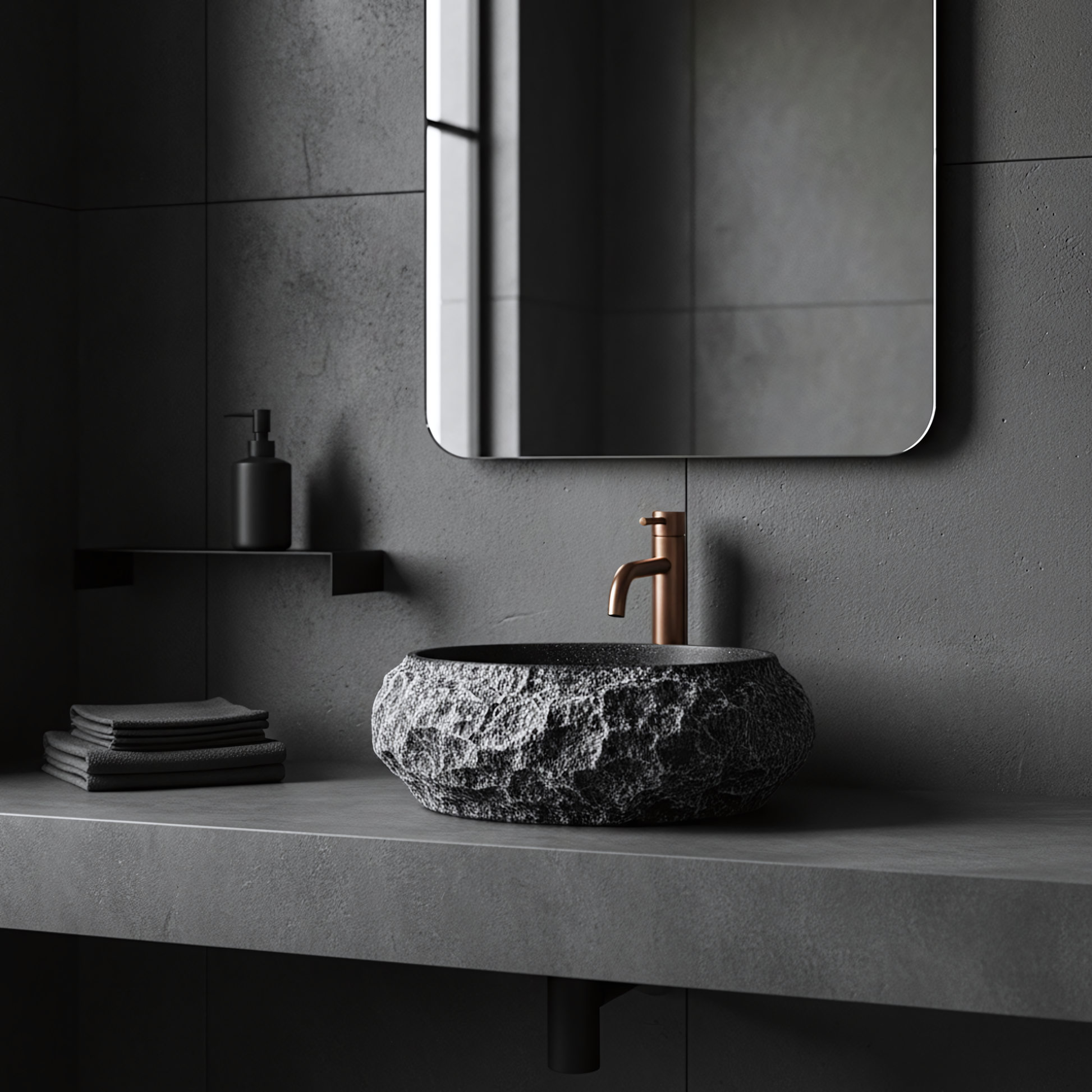 Aufsatzwaschbecken Rea Mika Gabro Black  6