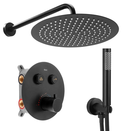 Unterputz Duschgarnitur Rea LUNGO Black Matt BOX  1