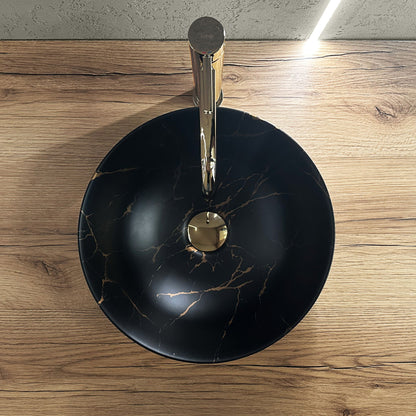 Aufsatzwaschbecken Rea Nadia Black Marble Brush 3