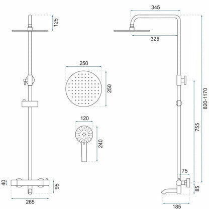 Duschgarnitur mit Thermostat REA Lungo Copper Brush  11