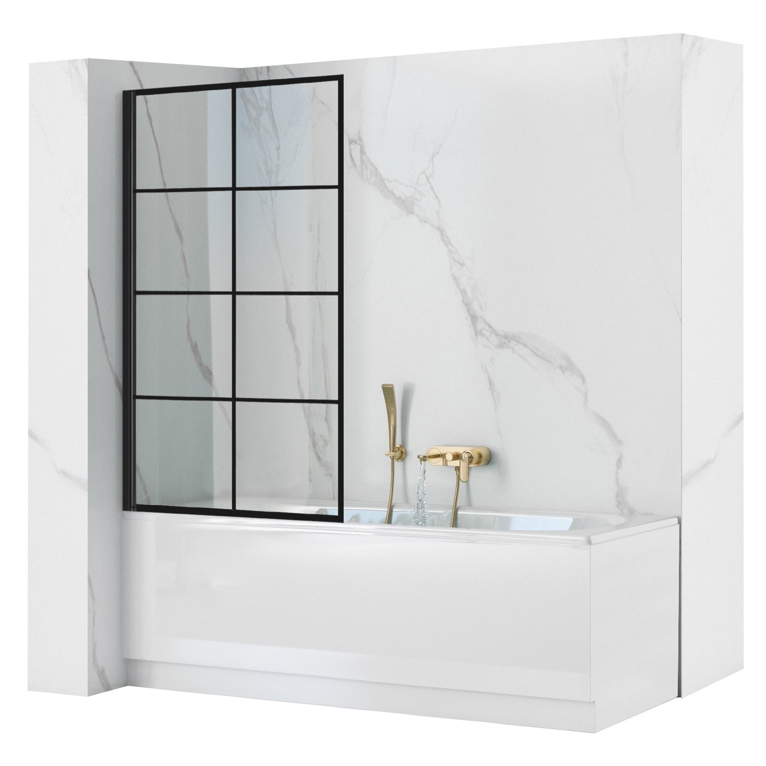 Badewanneaufsatz Rea Lagos-1 Fix 70 Black  1