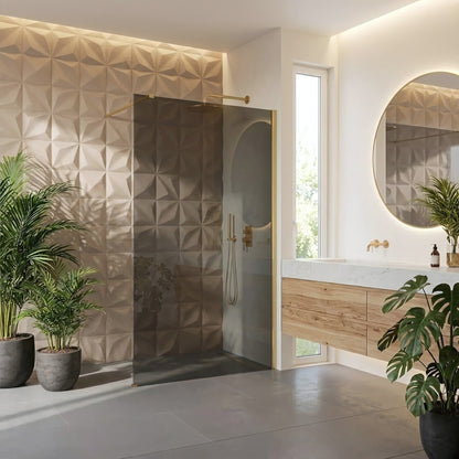 Duschwand Rea Flexi Grey / Brush Gold 80  2