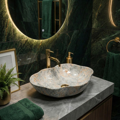 Aufsatzwaschbecken Rea Pearl Ruststone  3