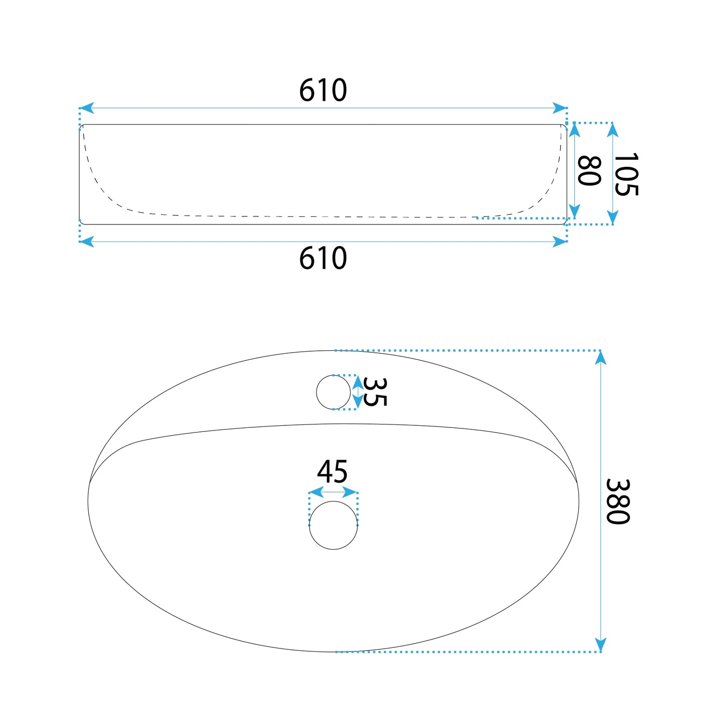 Aufsatzwaschbecken Rea Nastazja 61  5