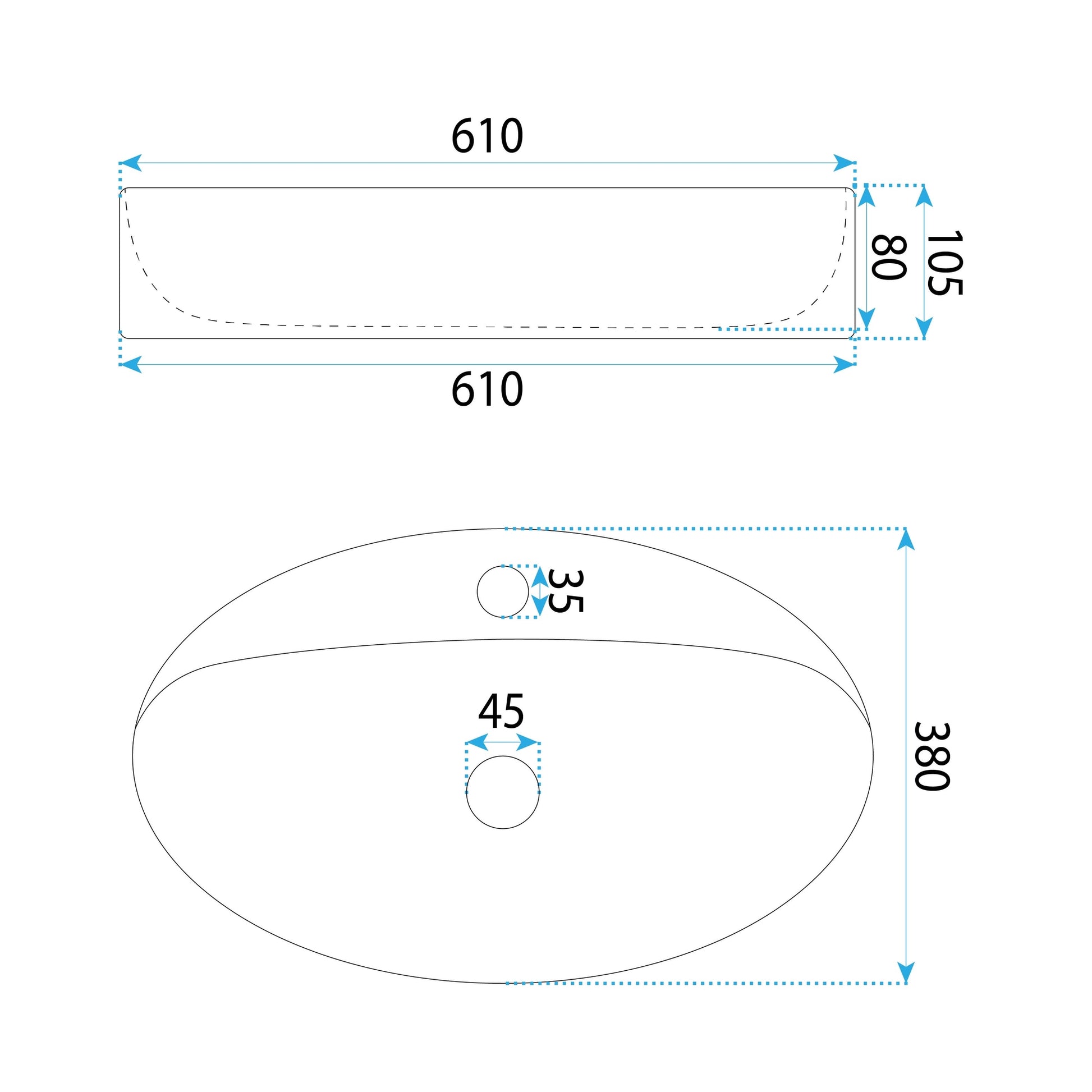 Aufsatzwaschbecken Rea Nastazja 61  5