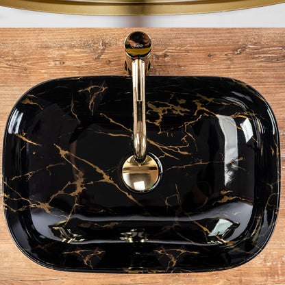 Aufsatzwaschbecken Rea Belinda Black Marble shiny 2