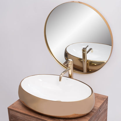 Aufsatzwaschbecken Rea Melania White/Gold 4