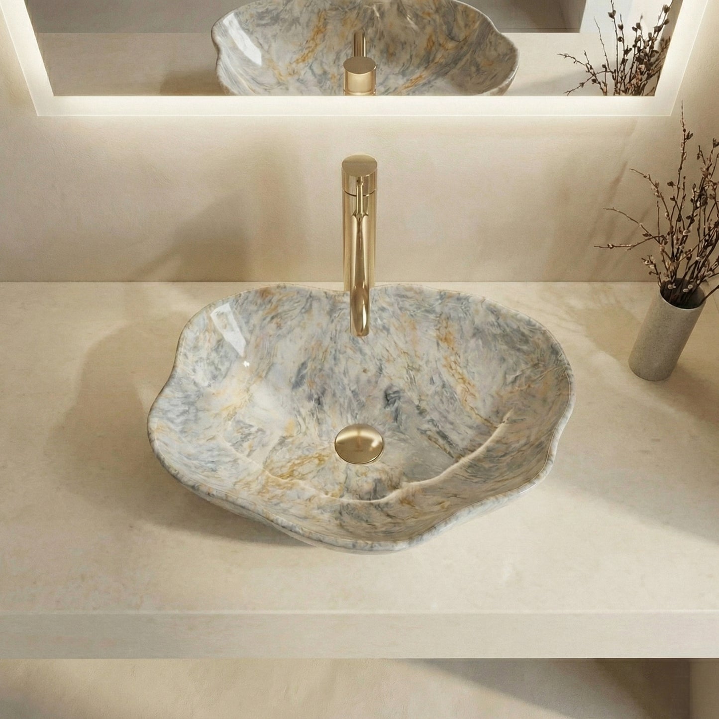 Aufsatzwaschbecken Rea Pearl Ruststone  5