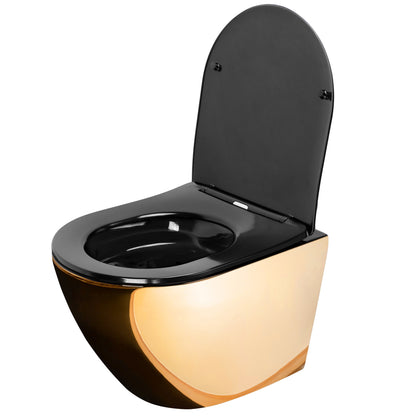 Wandhängendes WC Carlo Mini Flat Gold/Black  3