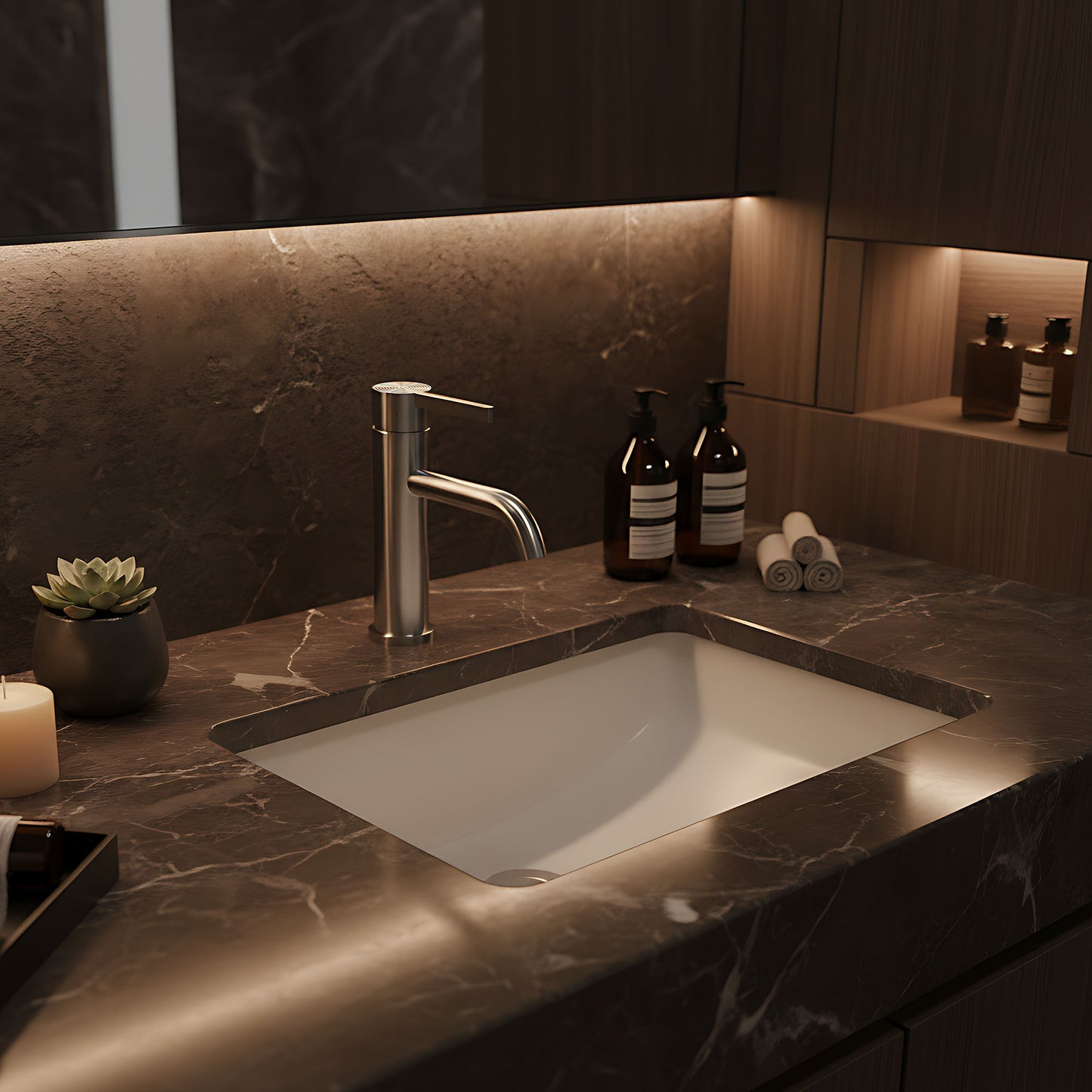 Waschbeckenarmatur Rea Foster Nickel Brush Low  10