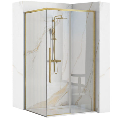 Duschkabine SOLAR GOLD Brush 90x90 mit Duschwanne Savoy 1