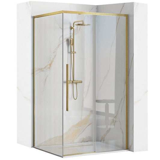 Duschkabine SOLAR GOLD Brush 90x90 mit Duschwanne Savoy 1