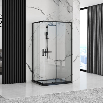 Duschkabine Rea Punto Black 80x100 ohne Duschwanne 2