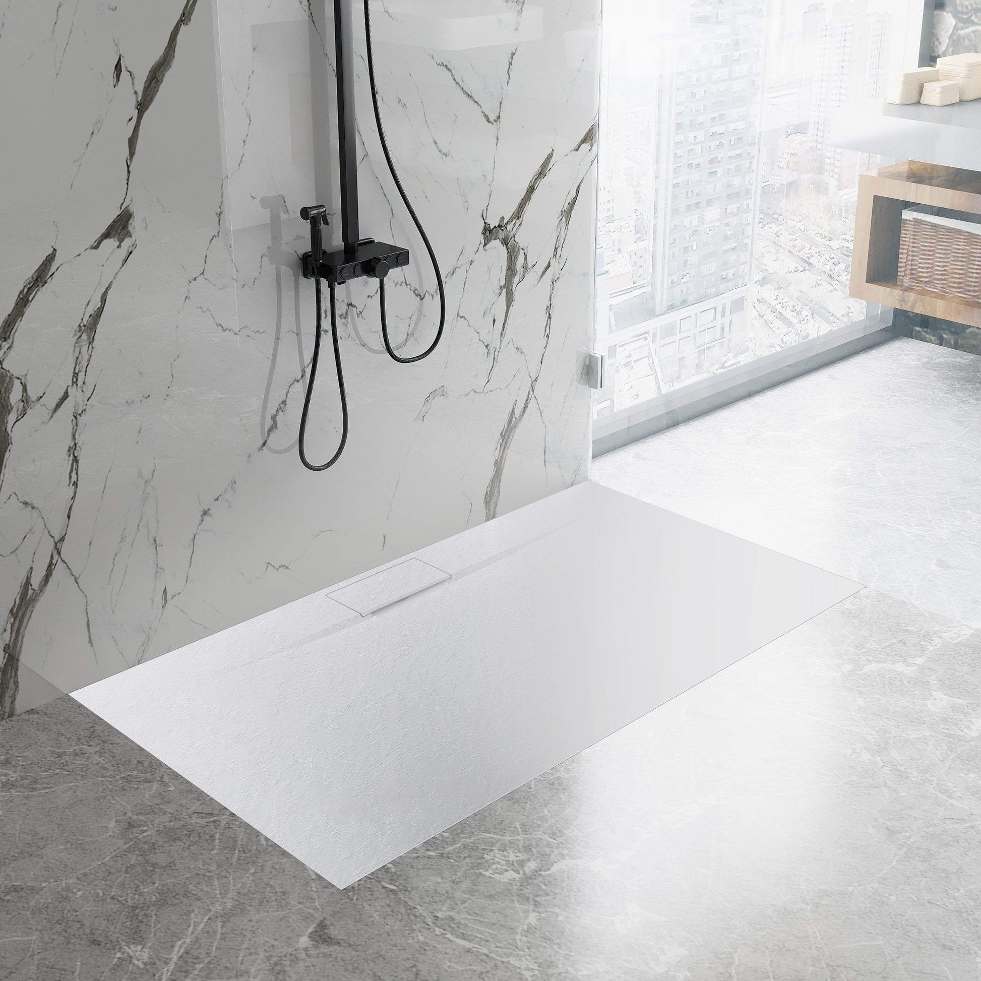 Duschtasse Bazalt Long White 90x120  3