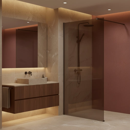 Duschwand Rea Flexi Brown / Titan 80  1