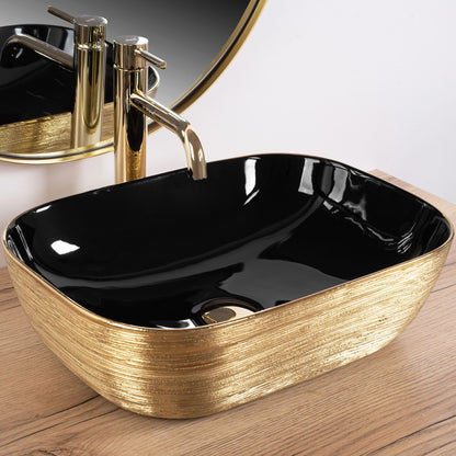 Aufsatzwaschbecken Rea Belinda BLACK GOLD BRUSH 2