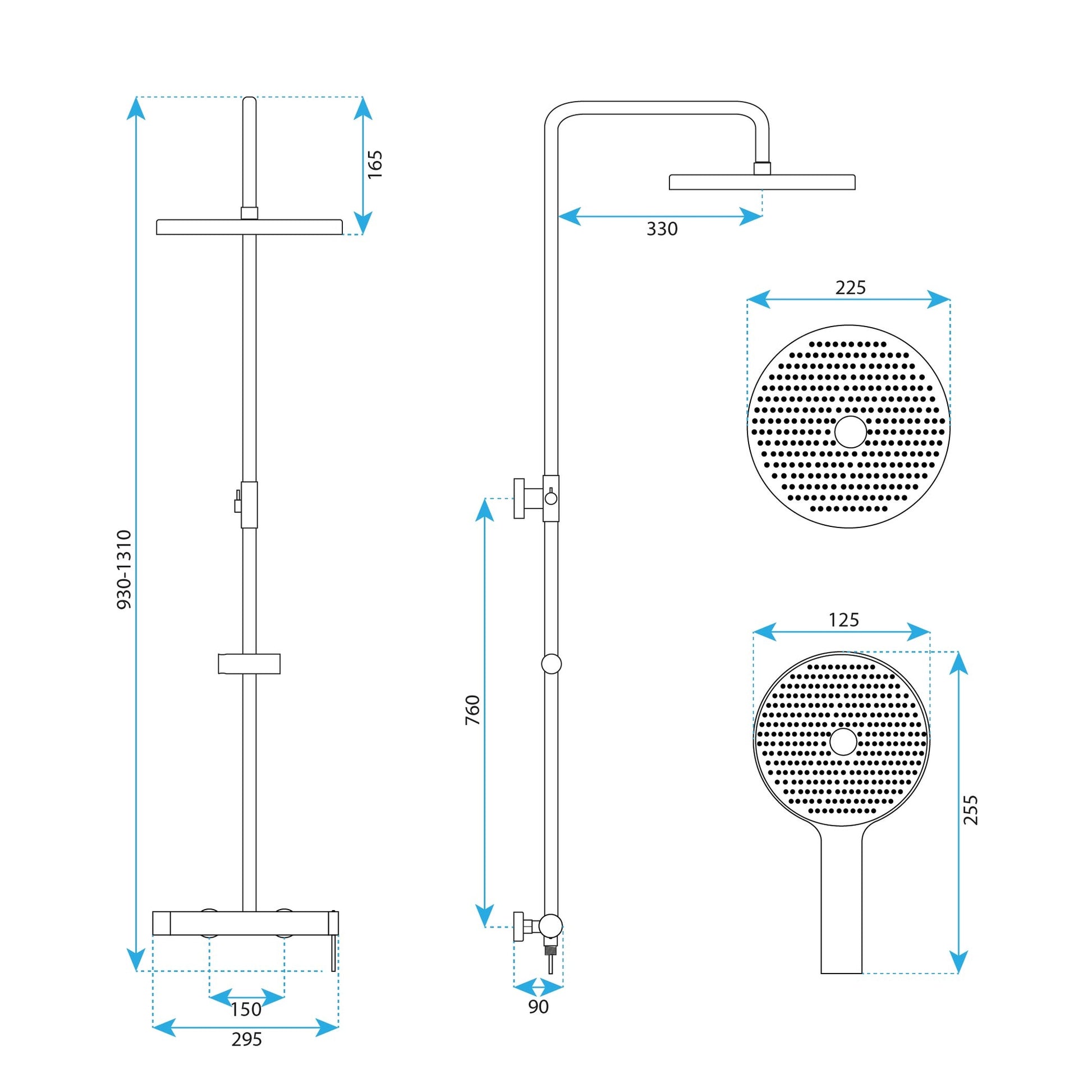 Duschgarnitur Rea Foss Clif Brush Nickel  9