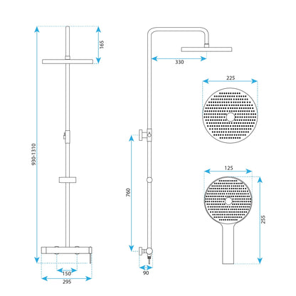 Duschgarnitur Rea Foss Clif Brush Nickel  9