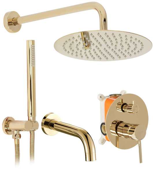 Unterputz Wannen-/Duschset Lungo Gold  + IBOX  1
