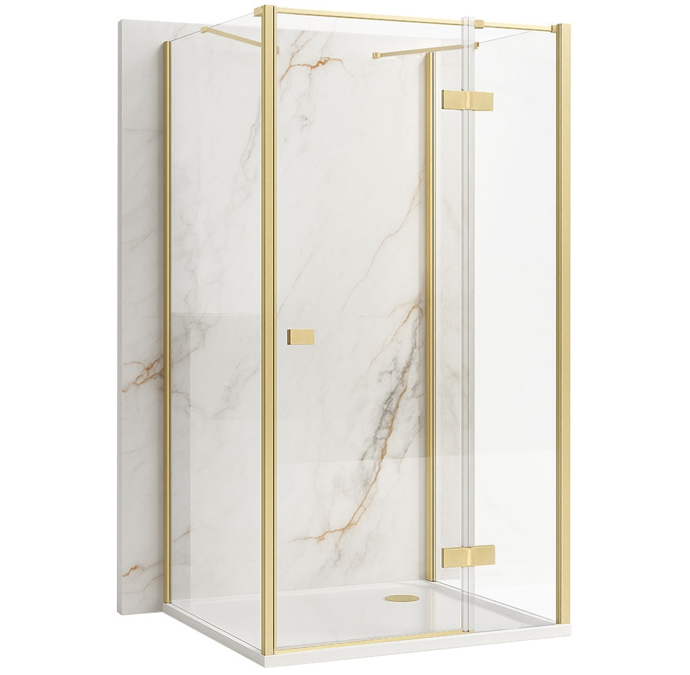 Duschkabine Rea Atlas 80x100 Brush Gold rechte 1