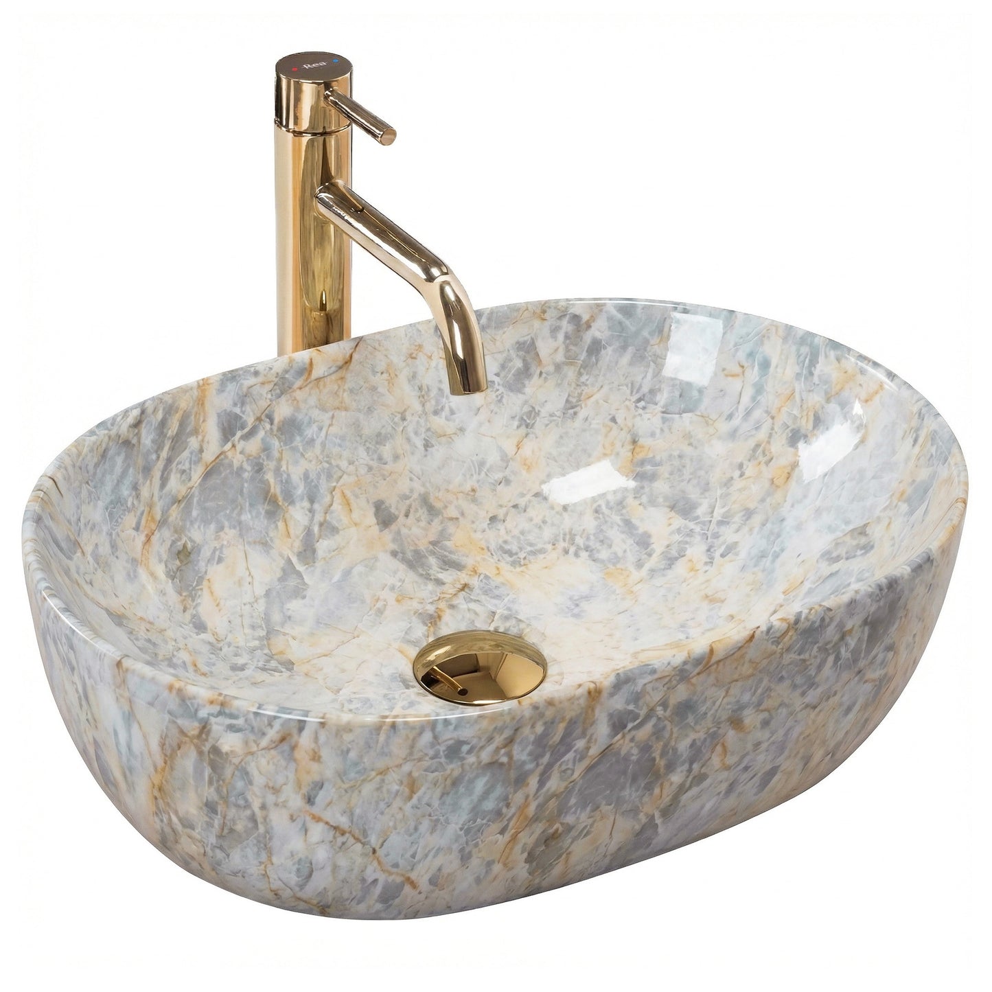 Aufsatzwaschbecken Rea Amelia Ruststone 48  1
