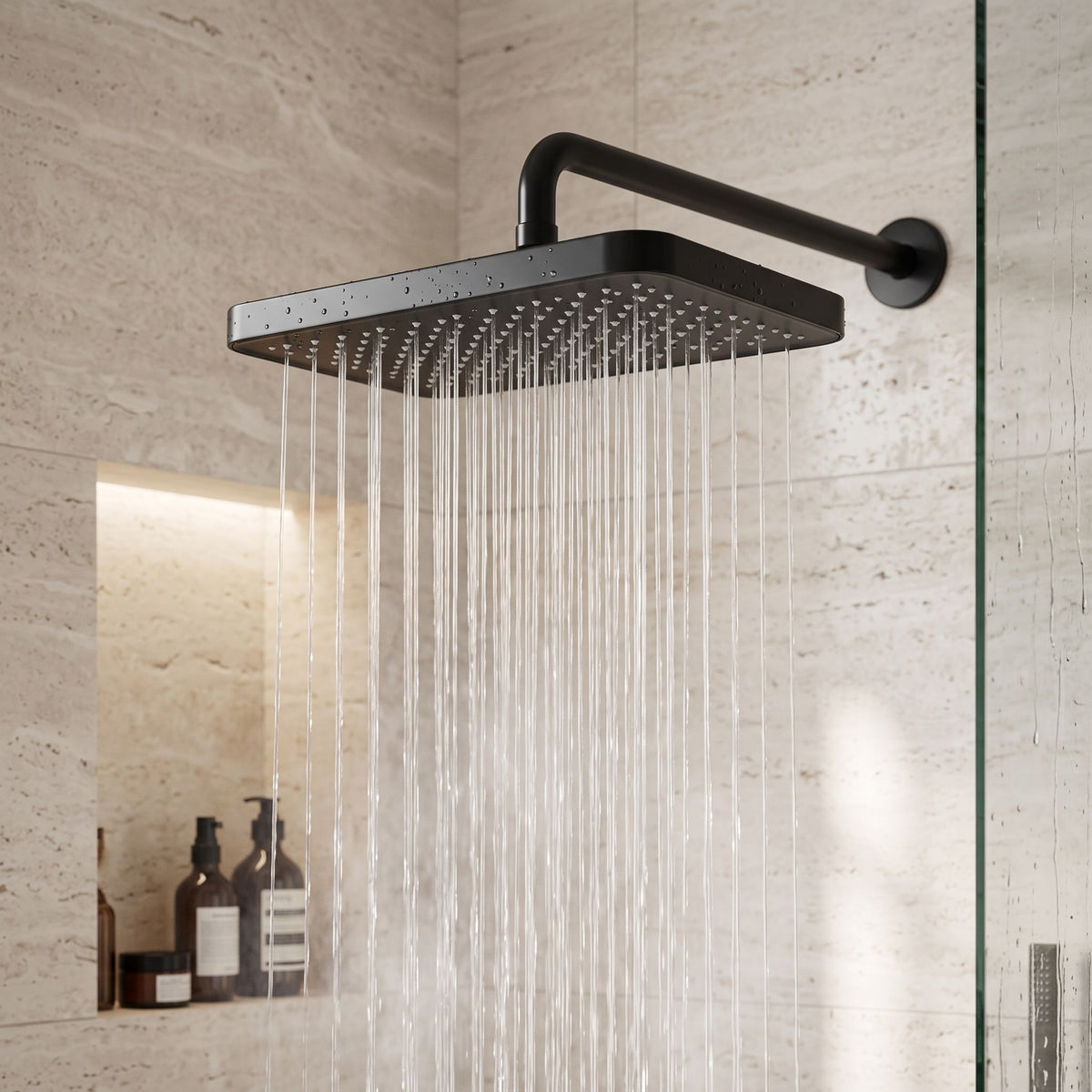 Rechteckige Regendusche REA JS-032 Black 5
