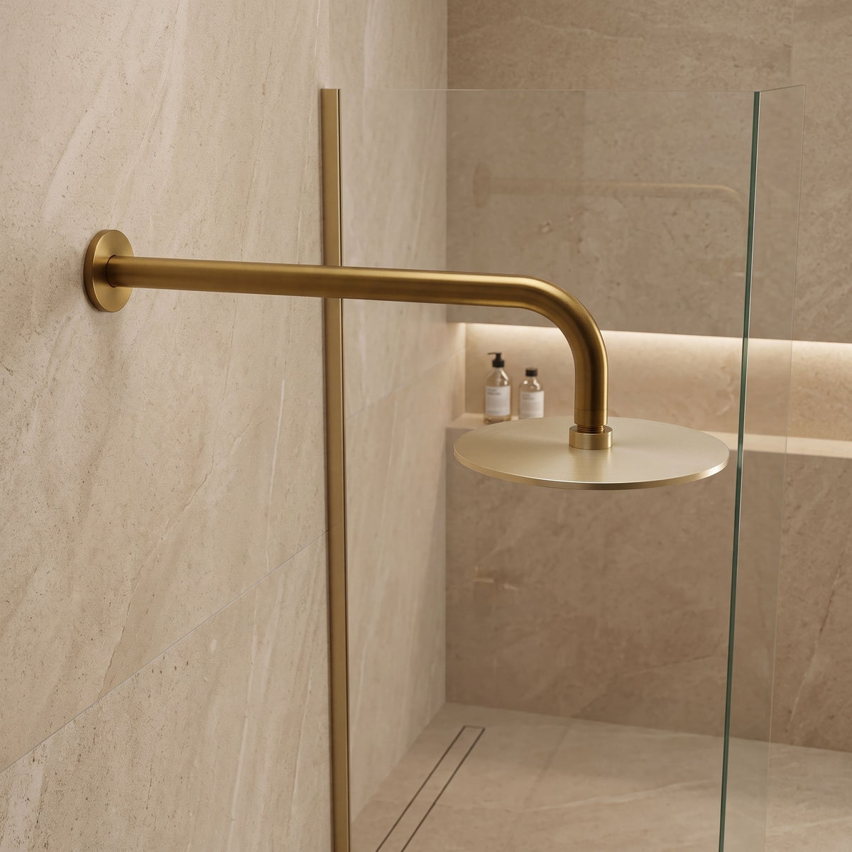 Runder Duscharm REA JS-9021 40cm Brush Gold 2