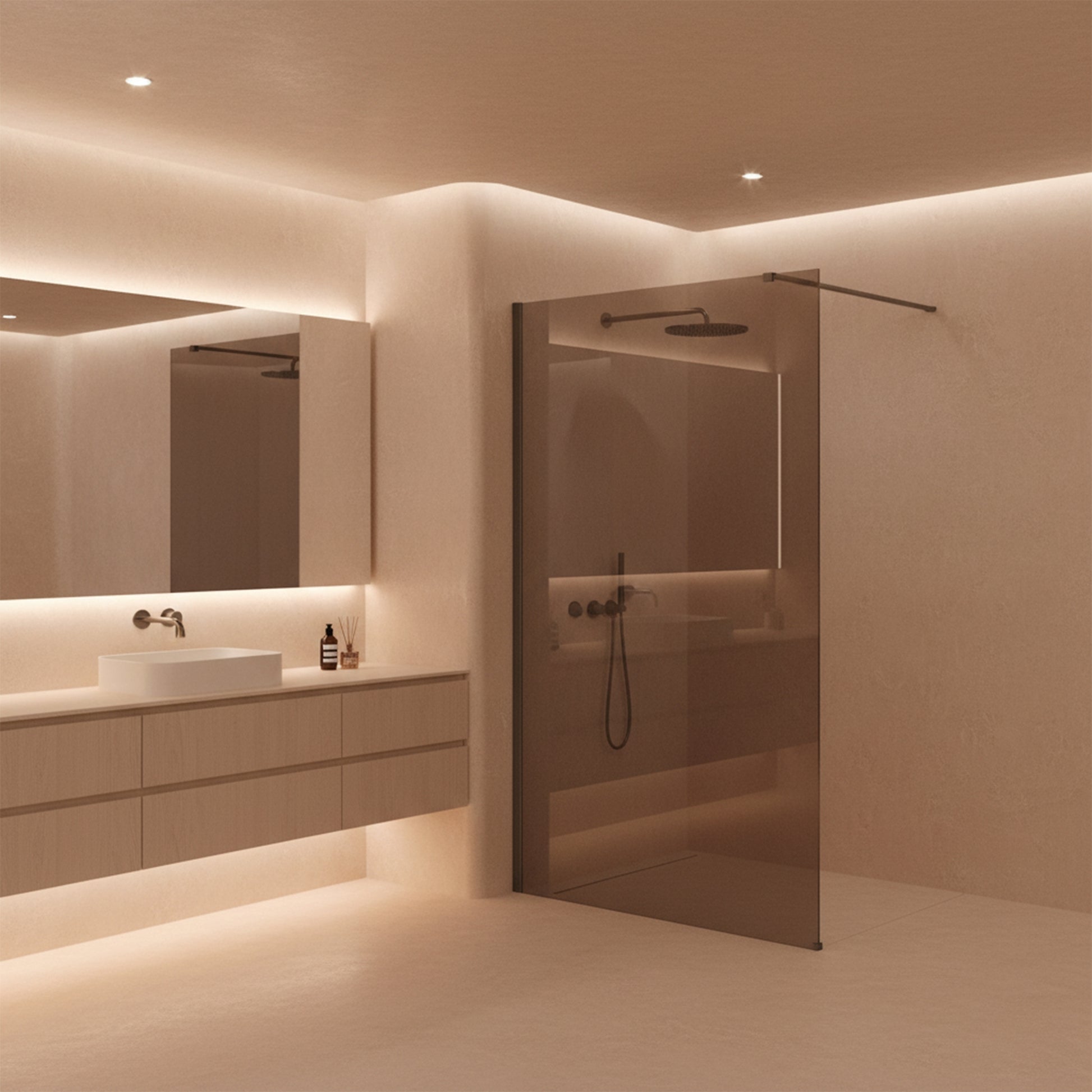 Duschwand Rea Flexi Brown / Titan 120  5