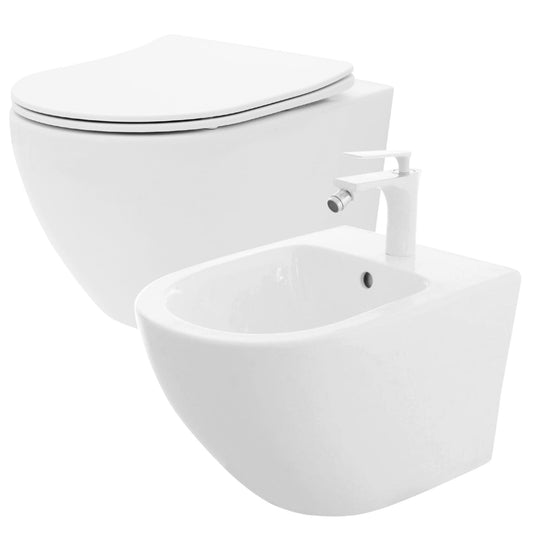 WC Schüssel Carlo Flat Mini Rimless + Bidet Carlo Mini 1