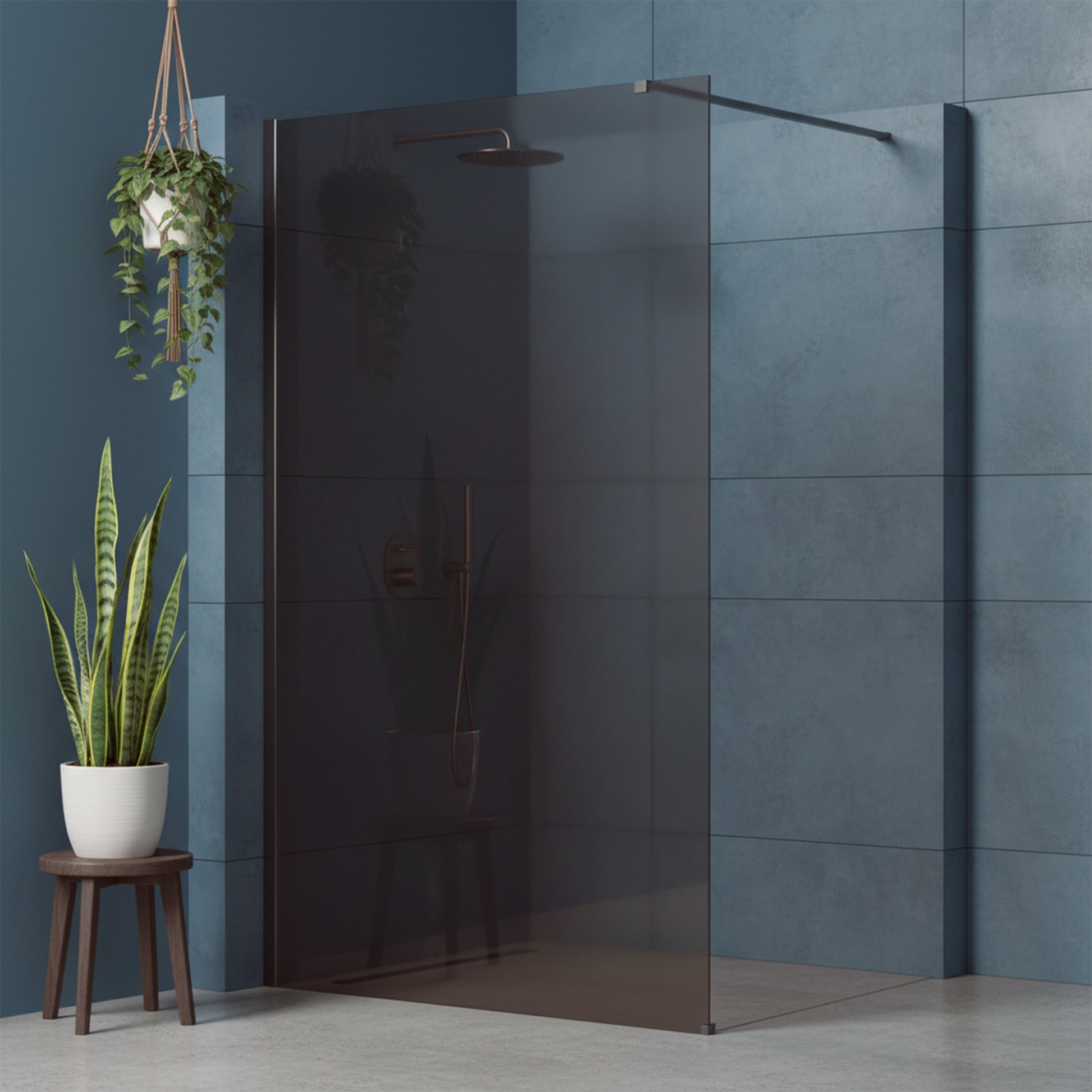 Duschwand Rea Flexi Brown / Titan 140  5